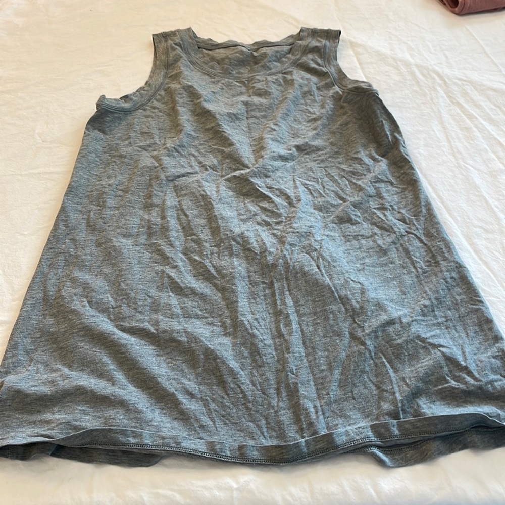 lululemon Pima cotton Heather Gray tank 8